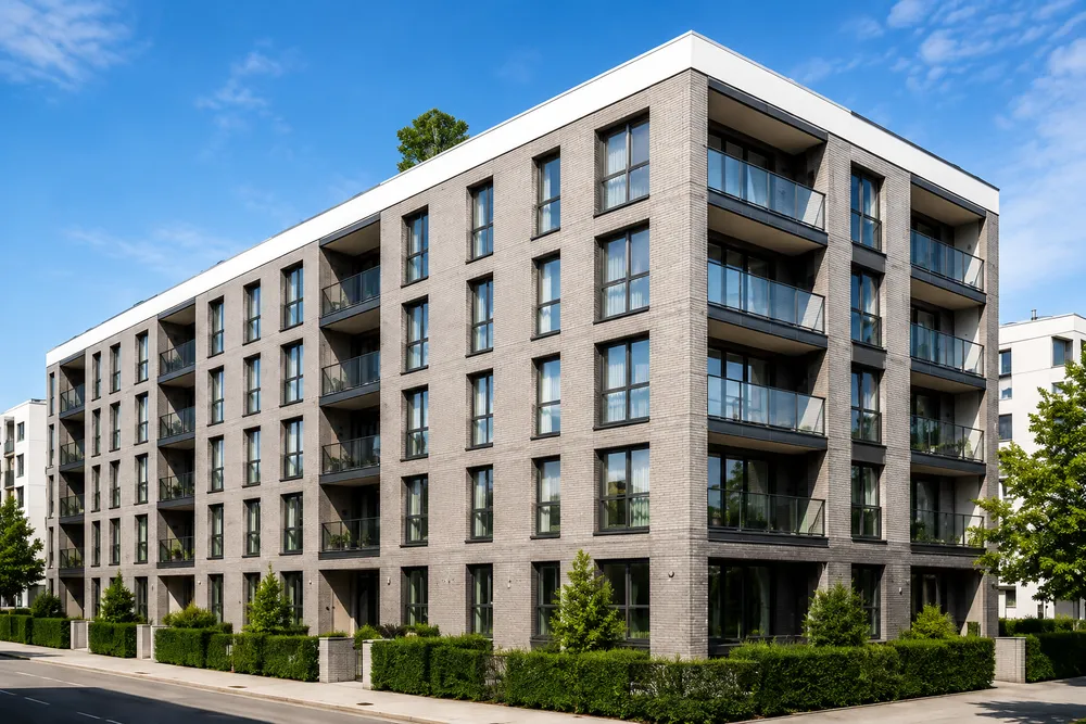 Mehrfamilienhaus an einer Strasse in Zürich